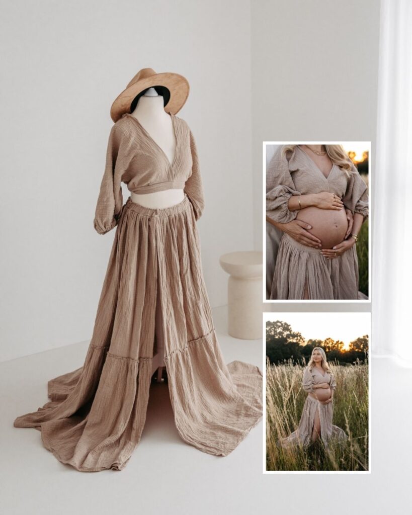 Kundenkleider in Alsfeld beim Fotoshooting Babybauch Newborn